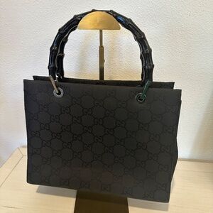 *Sold* Gucci bamboo handle tote